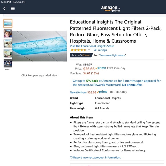 Light cover for School, medical office, lightings - Picture 3 of 5